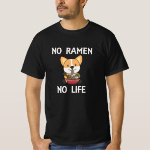 Camiseta Corgi Alimentado Por Ramen Cute Kawaii Noodle