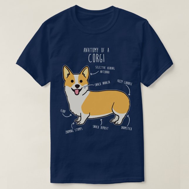 Camiseta Corgi Anatomy (Diseño del anverso)