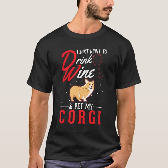Camiseta Corgi And Wine (Anverso)