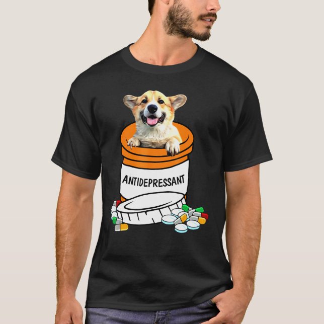 Camiseta Corgi Antidepresivos Antidepresivos Cute Dog (Anverso)