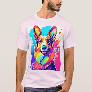 Camiseta Corgi arcoiris: Alegría de las marionetas pop Art