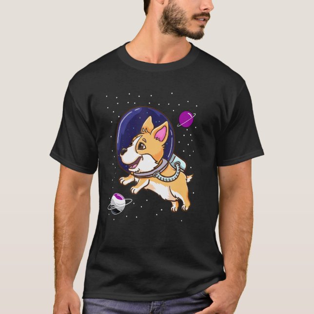 Camiseta Corgi Asexual en el Espacio Orgullo Ace (Anverso)