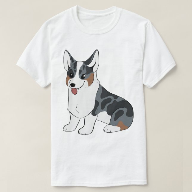 Camiseta Corgi azul de Merle (Diseño del anverso)