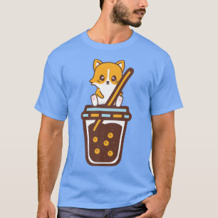 Camiseta Corgi beber Boba Tea Divertido Kawaii Bubble Tea L
