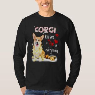 Camiseta Corgi besa arregla todo Navidad enciende pijama