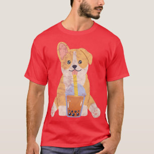Camiseta Corgi Boba Bubble Tea Milk Tea Kawaii Anime Dog Lo