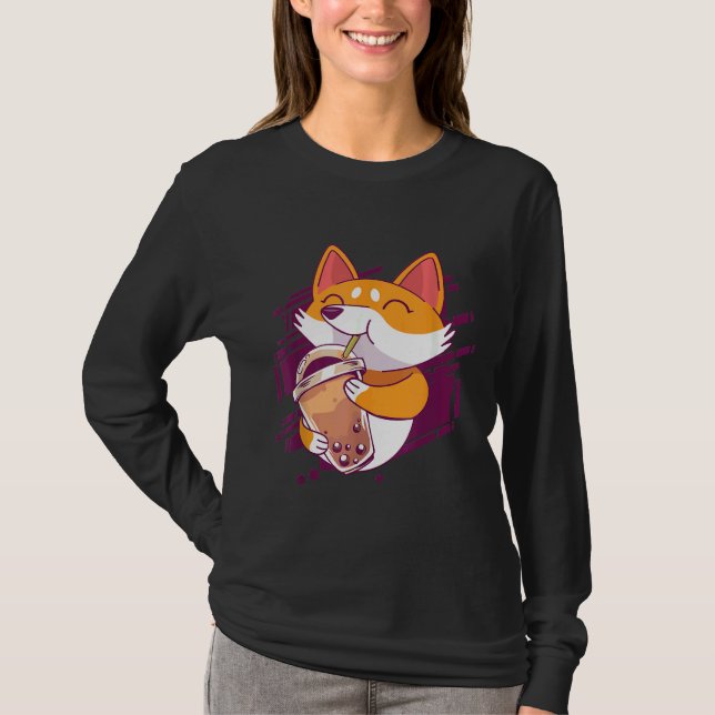 Camiseta Corgi  Bubble Tea Bobas Corgi (Anverso)