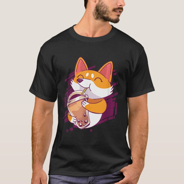Camiseta Corgi Bubble Tea Bobas Corgi (Anverso)