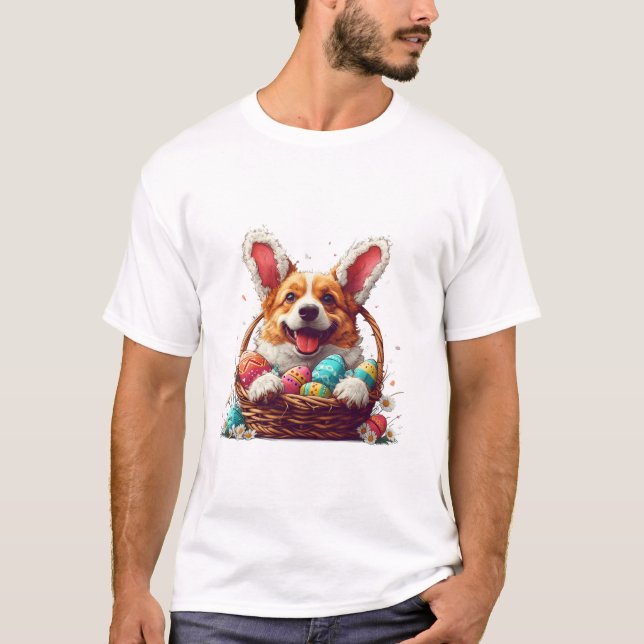 Camiseta Corgi Bunny Ears Easter Day (Anverso)