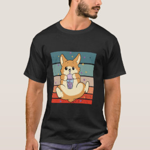 Camiseta Corgi burbuja té lindo perro arte boba beber burbu