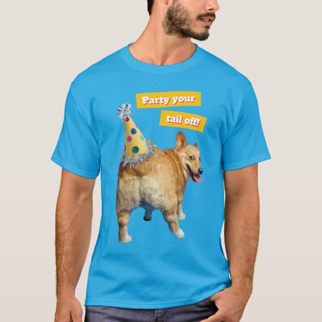 Camiseta Corgi Butt Birthday Hat (Anverso)