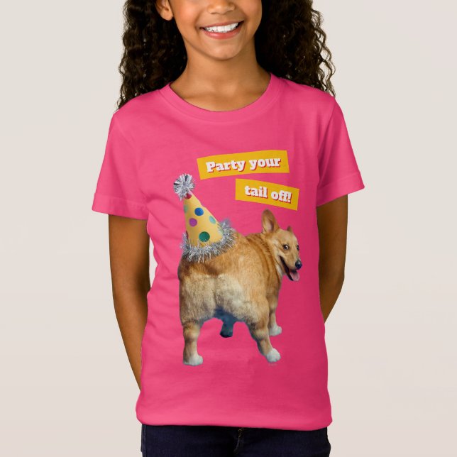 Camiseta Corgi Butt Birthday Hat (Anverso)