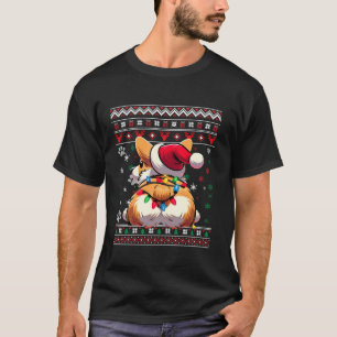 Camiseta Corgi Butt Navidades curiosos enciende copos de ni