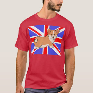 Camiseta Corgi Butt Union Flag Queens Mascota Puppy Perg Ma
