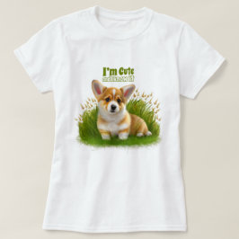Camiseta Corgi cachorro sobre la hierba | lindo mascota