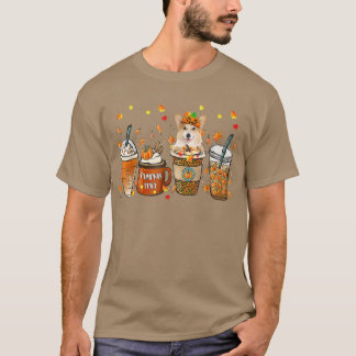 Camiseta Corgi Calabaza Spice Latte Ice Otoño Caída de Perr