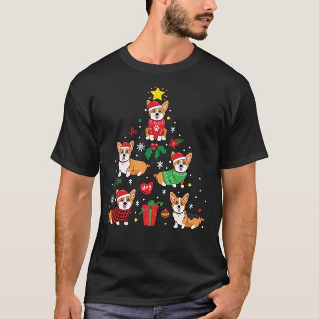 Camiseta Corgi Christmas Ornament Tree Classic T-Shirt (Anverso)