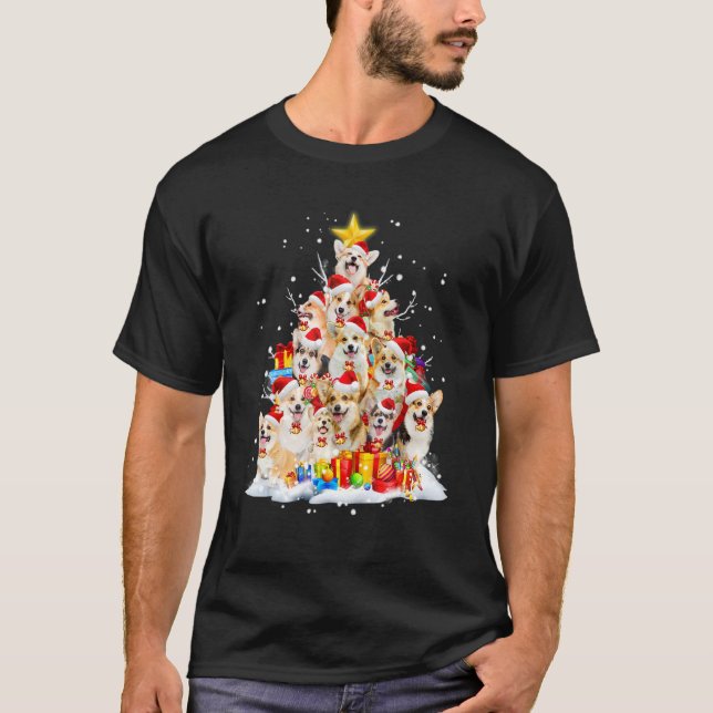 Camiseta Corgi Christmas Tree Dog Santa Merry Corgmas Xmas (Anverso)