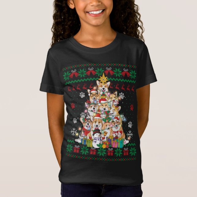 Camiseta Corgi Christmas Tree Fairy Ilumina Santa Dog Lover (Anverso)