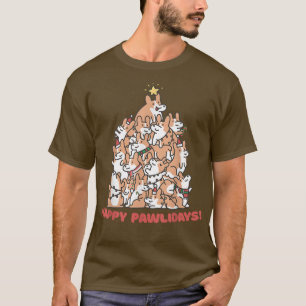 Camiseta Corgi Christmas Tree Happy Pawlidays Cute