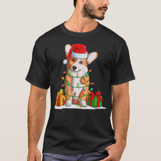 Camiseta Corgi Christmas Tree Light Merry Christmas