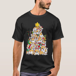 Camiseta Corgi Christmas Tree Lights Dog