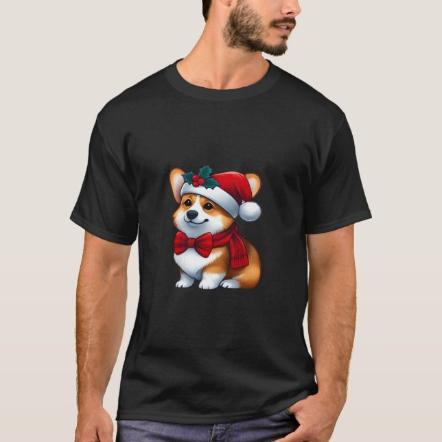 Camiseta Corgi Claus A Pawsitively Merry Christmas Classic  (Anverso)