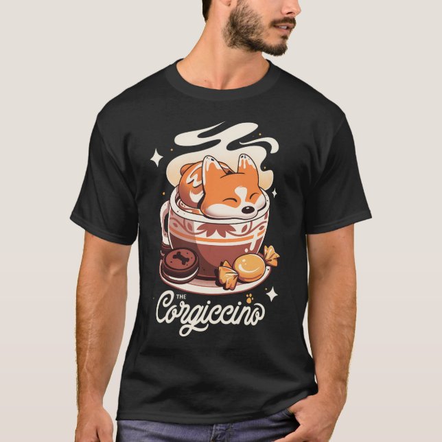 Camiseta Corgi Coffee Break - Perro lindo (Anverso)