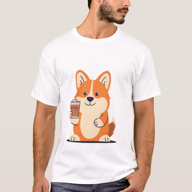 Camiseta Corgi Coffee Patrol Morning Tee (Anverso)