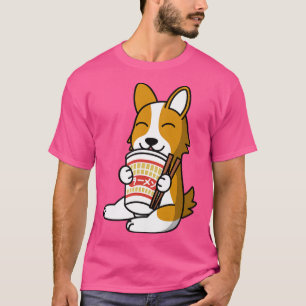 Camiseta Corgi Comiendo fideos instantáneos de Ramen Dog289