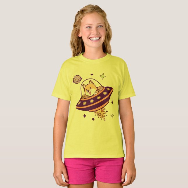 Camiseta Corgi Commander and the Ramen Rocket (Anverso completo)