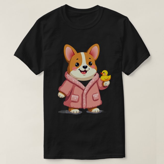 Camiseta Corgi con bata (Diseño del anverso)