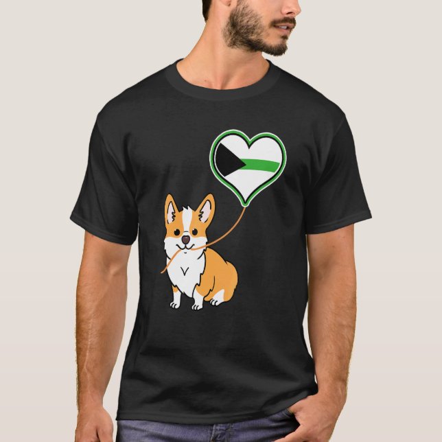 Camiseta Corgi con globo deiromántico (Anverso)
