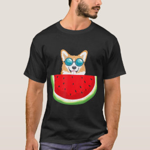 Camiseta Corgi Con sandía T Mujeres Hombres Perro