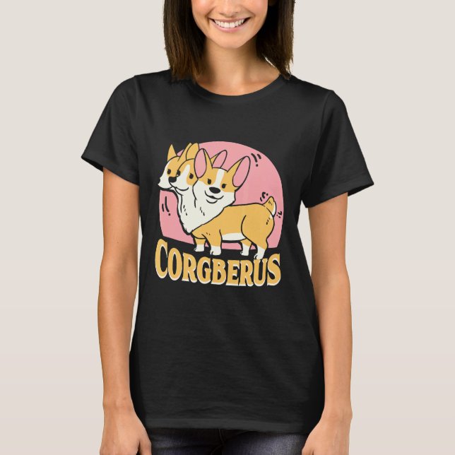 Camiseta Corgi Corgberus Short Dog Pun (Anverso)