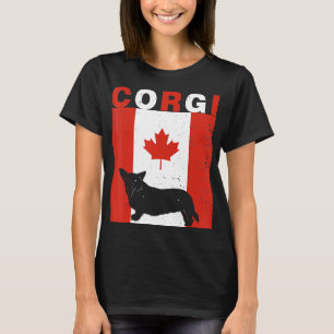Camiseta Corgi Corgi Bandera Canadiense 1 de julio