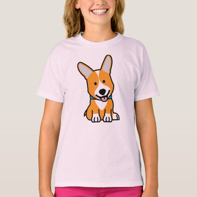 Camiseta Corgi Corgis perro cachorro doggy feliz Pembroke W (Anverso)