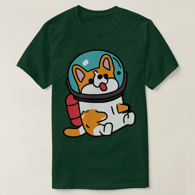 Camiseta Corgi Cosmonaut Dog Lover Puppy Retro (Diseño del anverso)