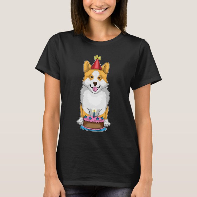 Camiseta Corgi Cumpleaños Cake Candle (Anverso)