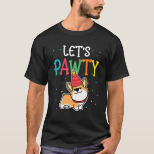Camiseta Corgi Cumpleaños Pawty T Para Perro Temática Niños