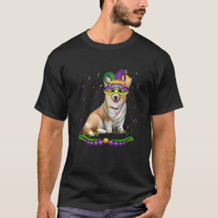 Camiseta Corgi Cute Con Máscara De Carnaval Mardi Gras Dog