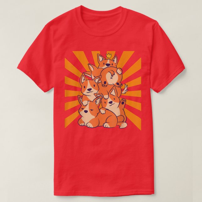 Camiseta Corgi Cute Dogs apilado (Diseño del anverso)