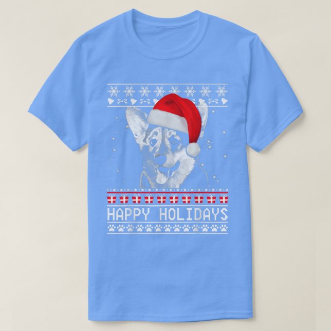 Camiseta Corgi Cute Felices Fiestas Navidades Perro Lover X (Diseño del anverso)