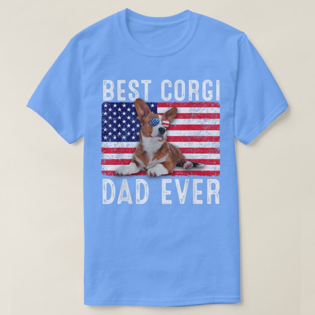 Camiseta Corgi Dad Estados Unidos Bandera Americana Corgi P (Diseño del anverso)