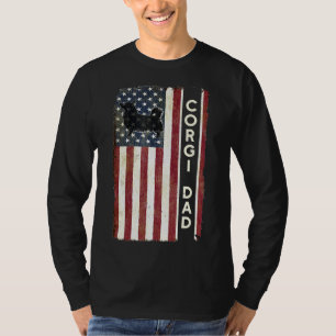Camiseta Corgi Dad Patriotic Usa American Flag Men Him