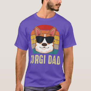 Camiseta Corgi Dad Sunglasses Retro Sunset Fun Corgi Dog Fa
