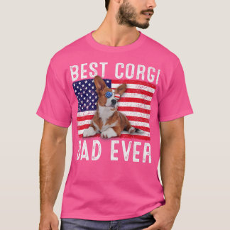 Camiseta Corgi Dad USA American Flag Corgi Dog Lover Owner