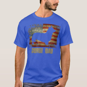 Camiseta Corgi Dad Vintage American Flag Patriotic Corgi T-