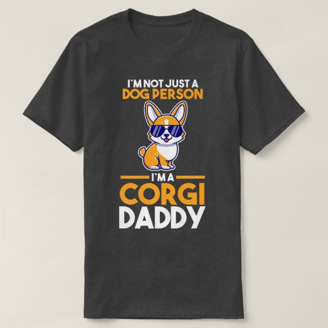 Camiseta Corgi Daddy, propietario de perros para hombres  (Diseño del anverso)