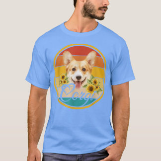 Camiseta Corgi de girasol lindo papá papá papá amor por el 
